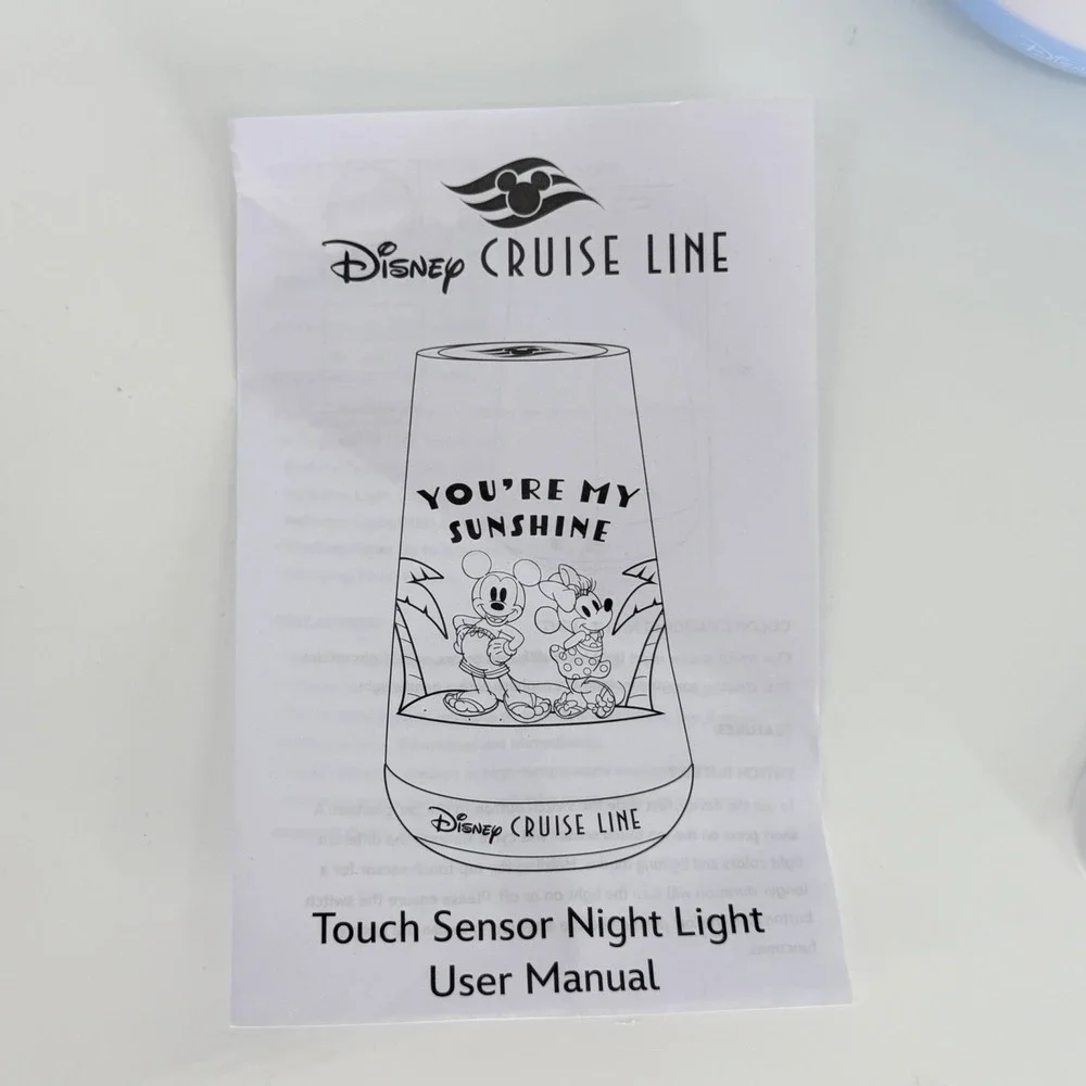Disney Cruise Line Touch Sensor Night Light‎ You're My Sunshine Mickey Minnie